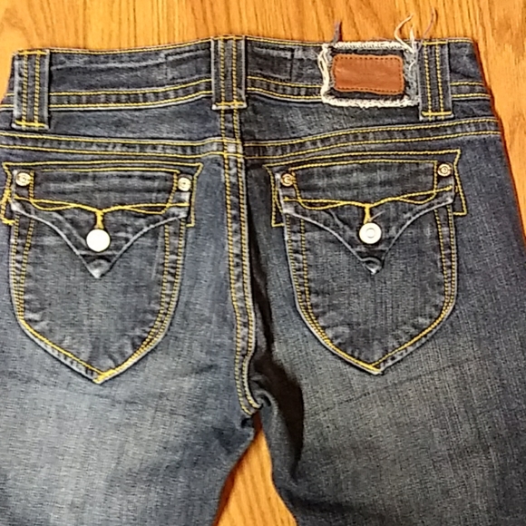 Vigoss Jeans Big Stitches Pocket Flaps Stretchy - Picture 4 of 7